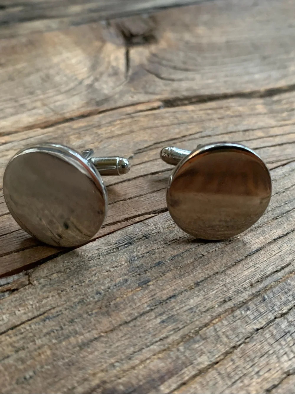 Classic Round Silver Men's Cufflinks
